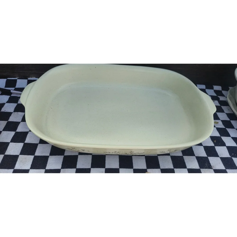 Pfaltzgraff Heirloom 2 Quart Baker Rectangular‎ Casserole Dish Grey Floral 236